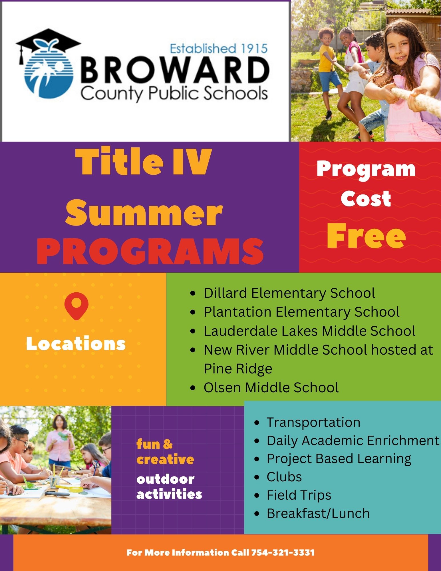 Title IV Summer Programs Flyer